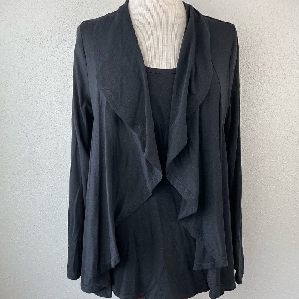 NWT Adiva Black Long Sleeve Cardigan Top Size S